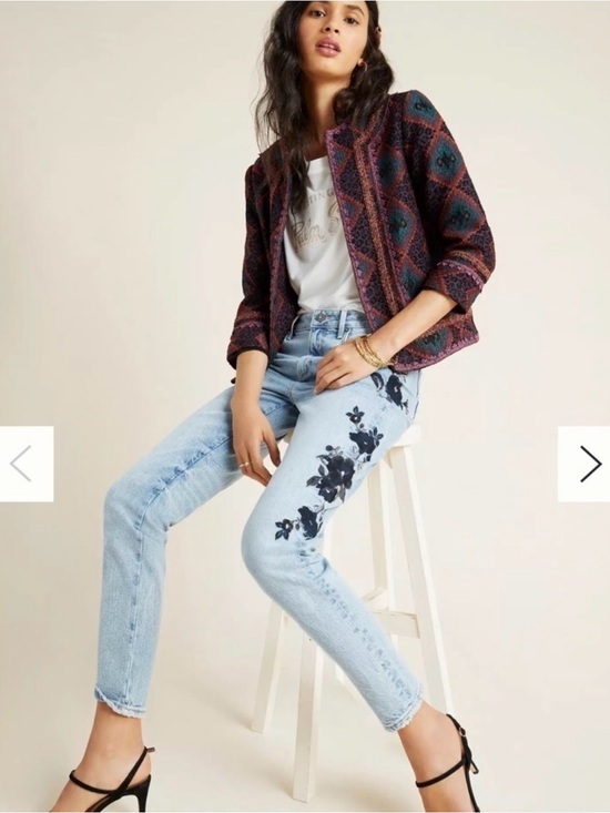 DRIFTWOOD Denim - DRIFTWOOD Giselle Jeans with Navy Floral Embroidery